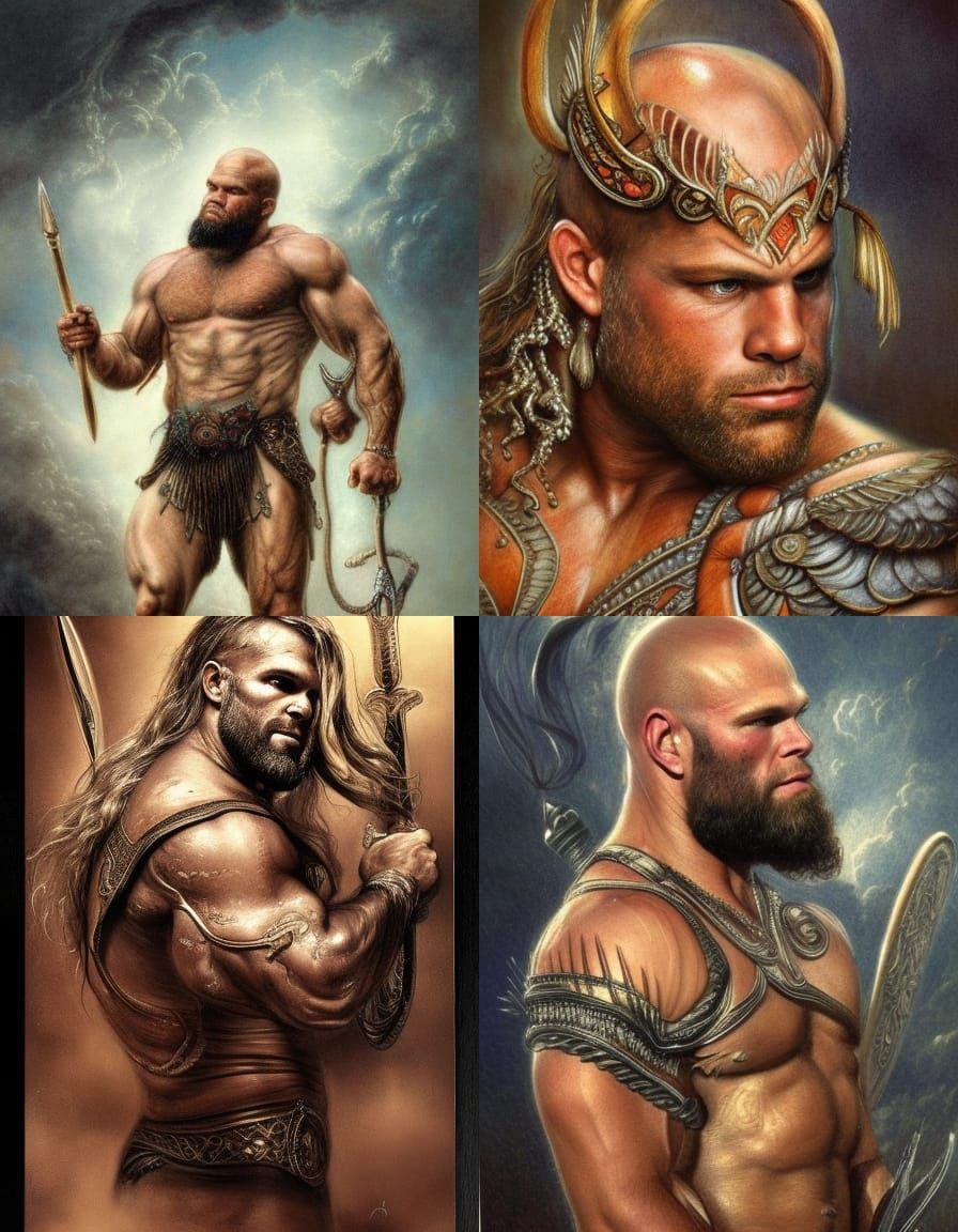 God of Thunder Portrait in Fantasy Style