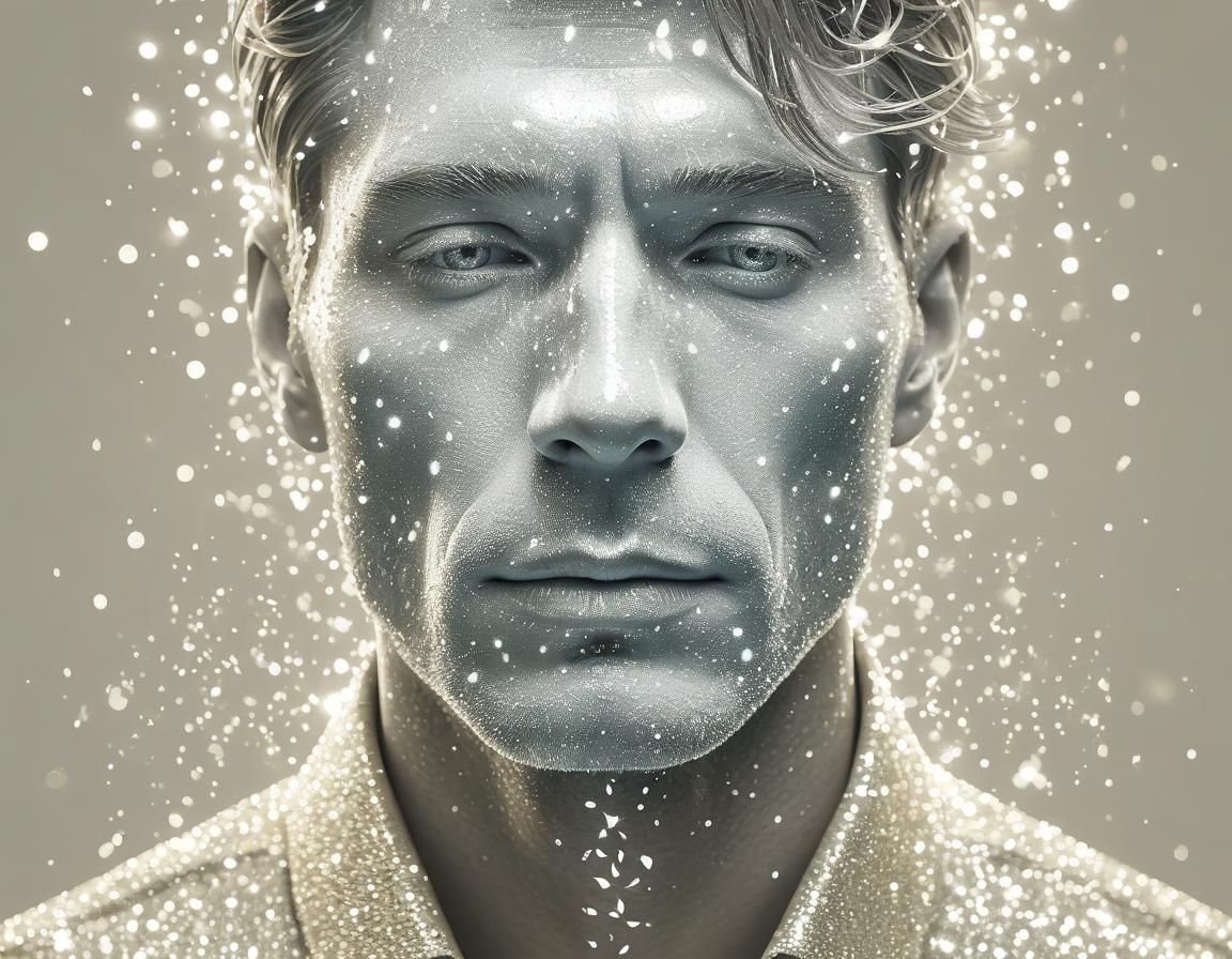 Ethereal Boy Shines in Minimalist Digital Art