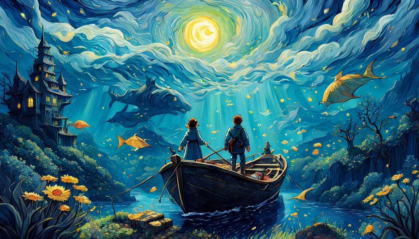 Whimsical Fairytale Illustration in Ghibli Style