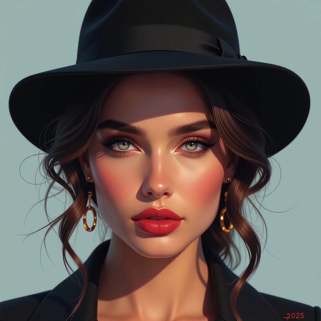 Hyperrealistic Digital Painting of a Subject with Chiaroscur...