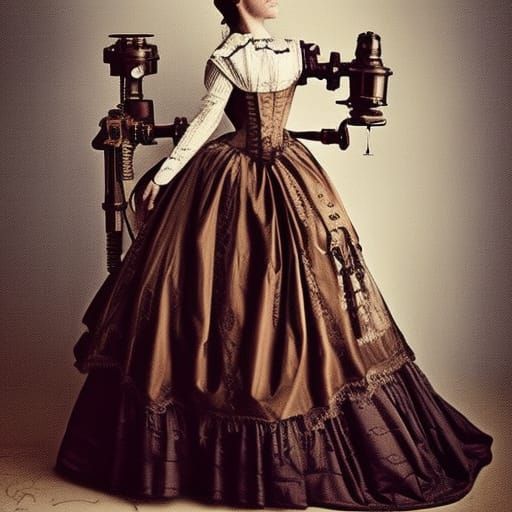 Victorian Fashion Meets Steampunk Engine