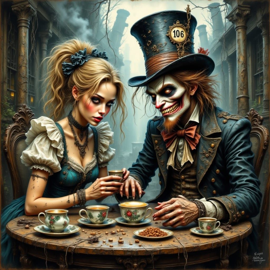 Dark Fantasy Alice in Wonderland's Desolate Tea Party