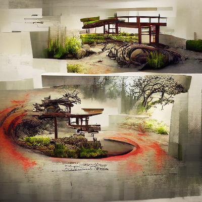 Abandoned Japanese Garden Concept Art