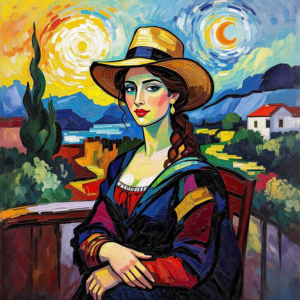 The Robber's Daughter Neo-Impressionist Portrait