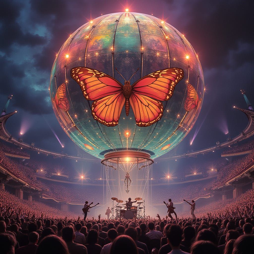 Fotorealistische Concert Scene with Iron Butterfly