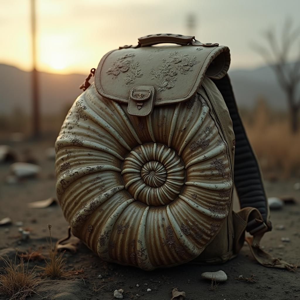 Clamshell Backpack in Post-Apocalyptic Wasteland
