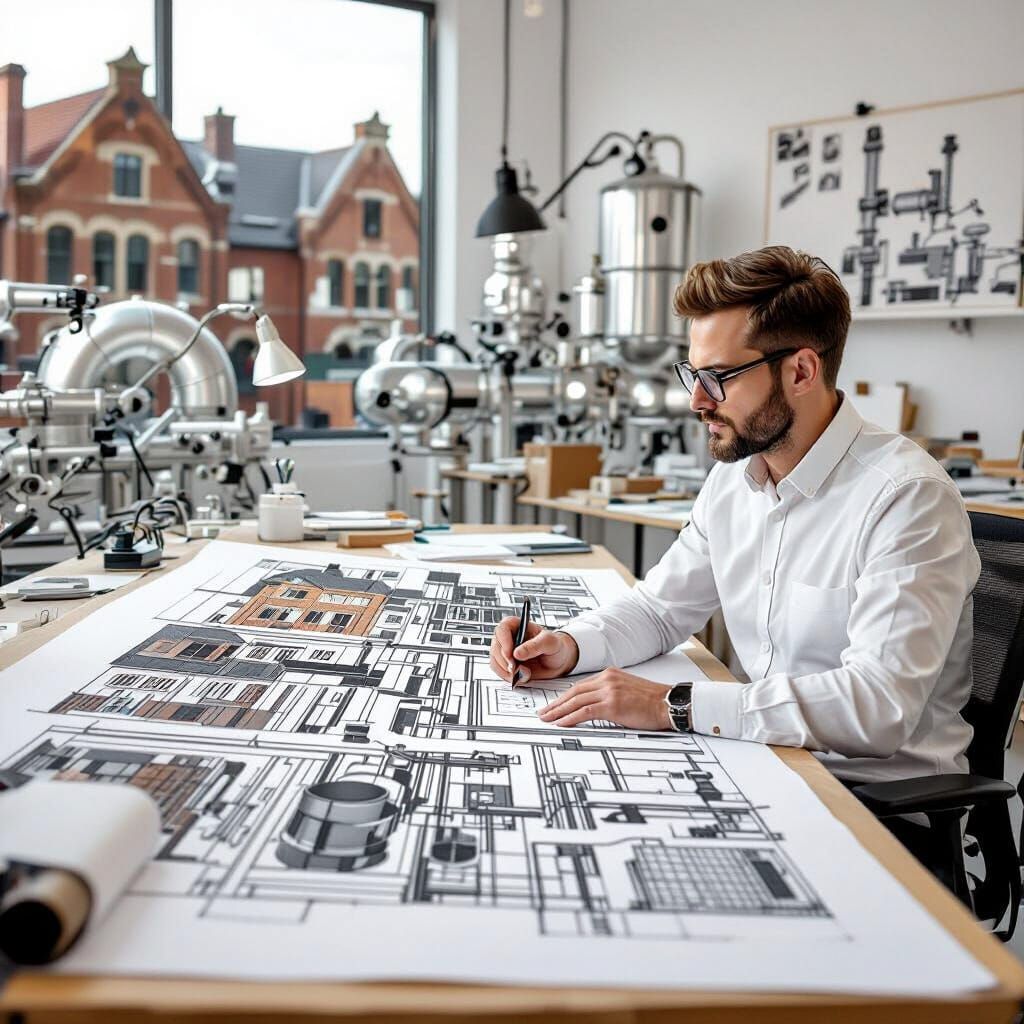 Designer's Detailed Sewage System Diagram