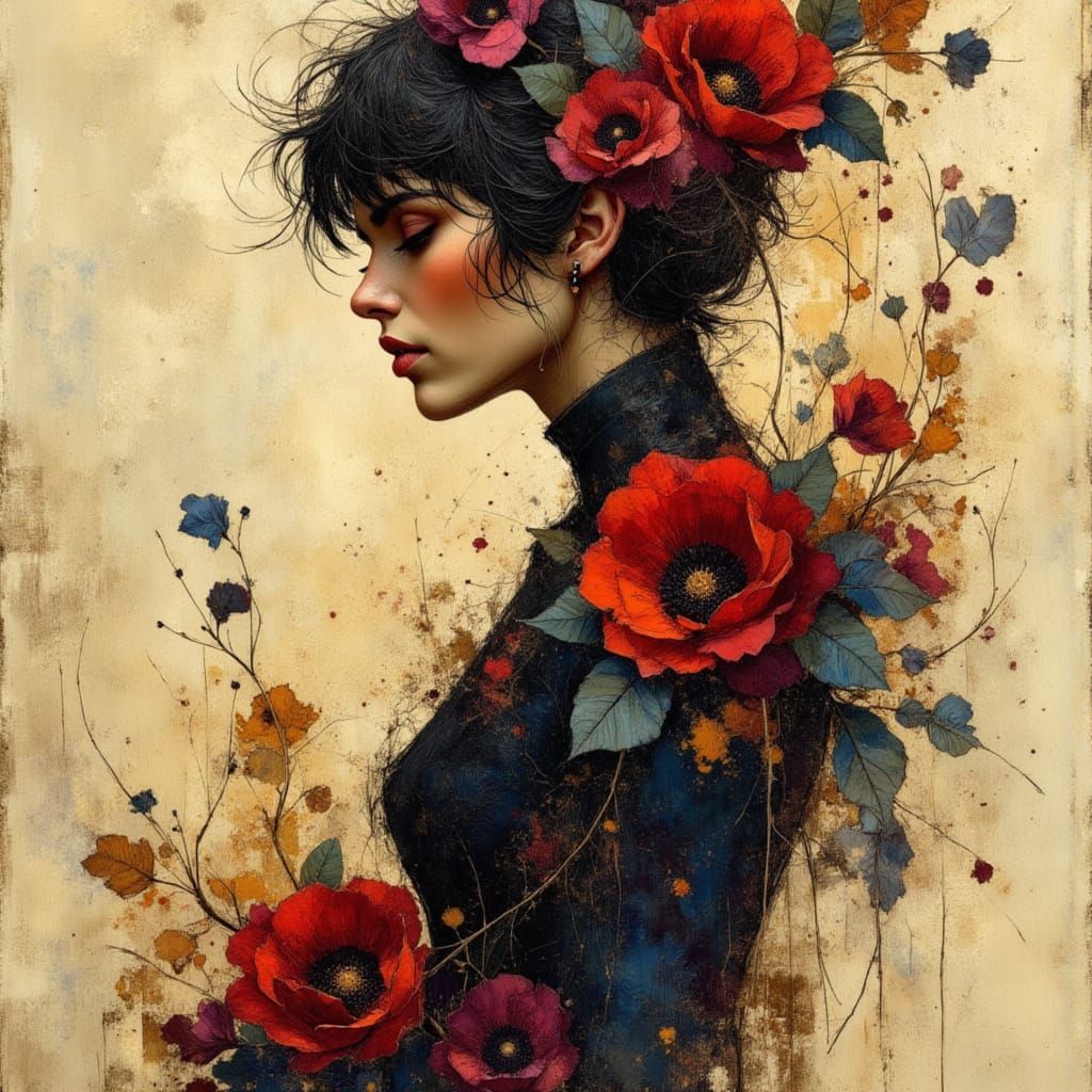 Breathtaking Silhouette with Earth Tones and Impressionistic...