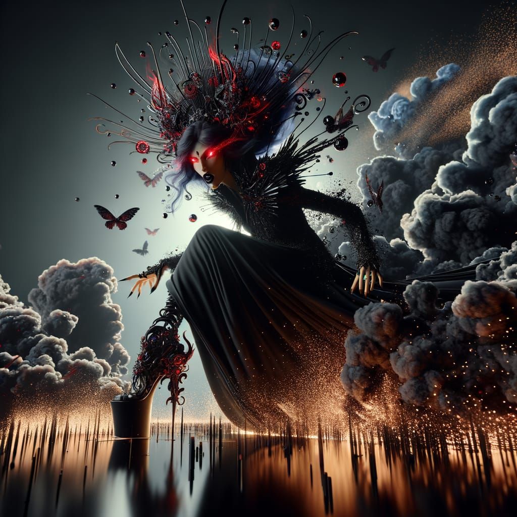 Enchanting Fairy Woman in Avant-Garde Style