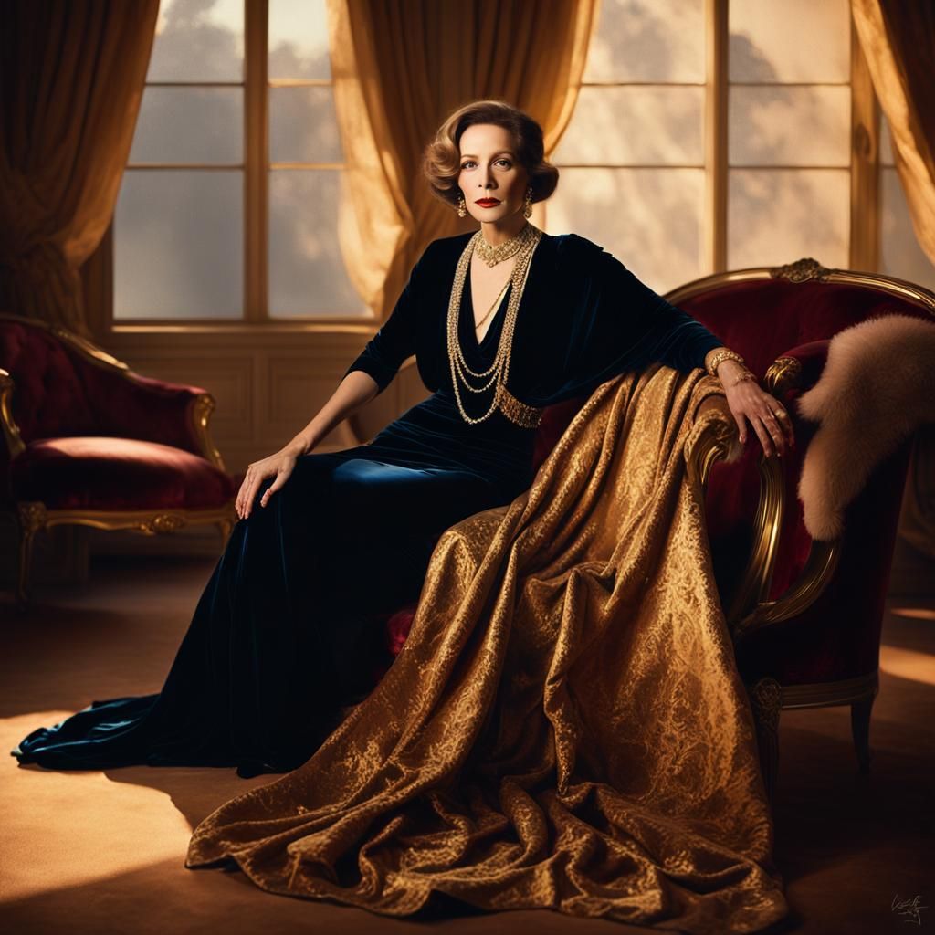 Elegant Woman Portrait in the Style of John Singer Sargent