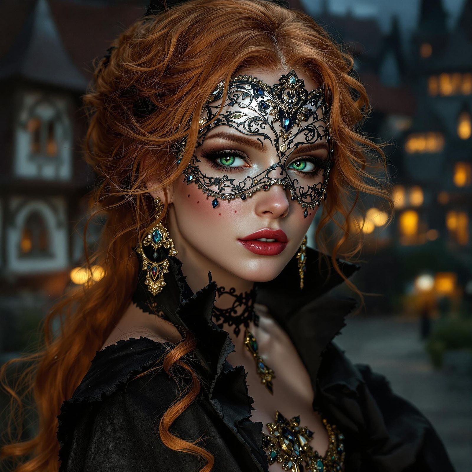 Sensual Noblewoman in Masquerade