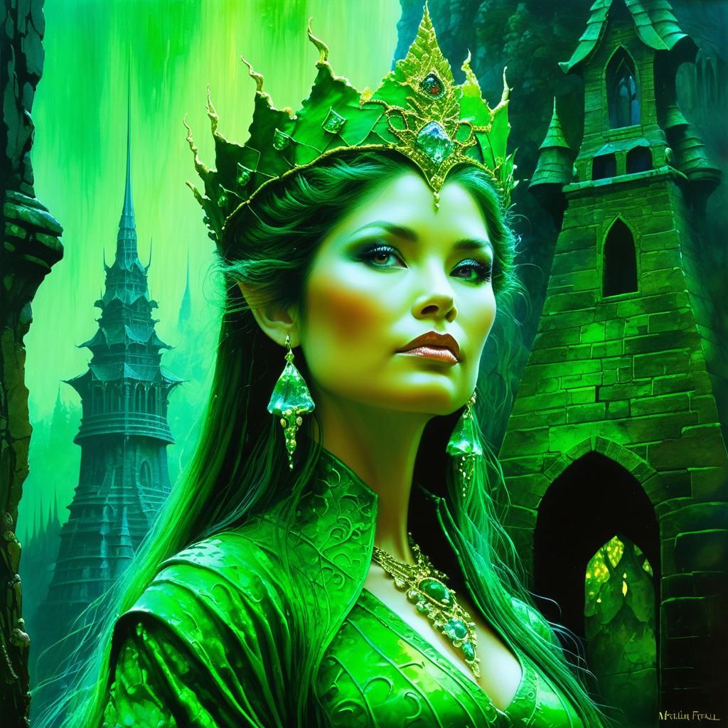 Fantasy Queen Portrait in Impasto Oil Paint