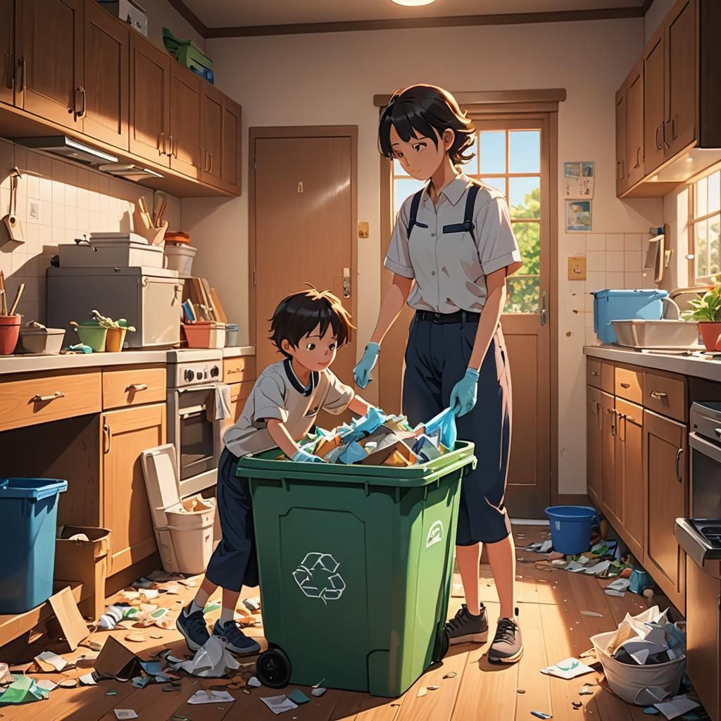 Heartwarming Anime Scene of Mother and Son