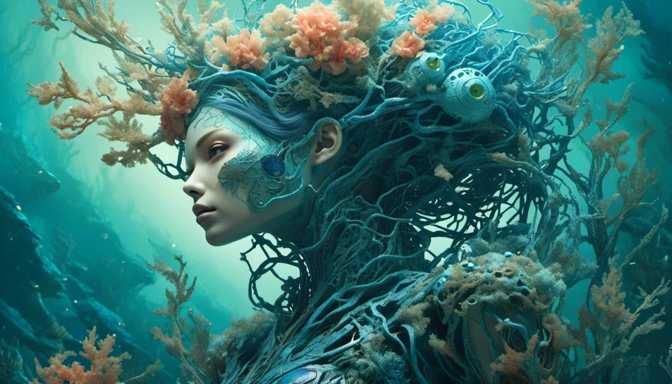 Biomechanical Dryad in Bio-luminescent Coral Reef