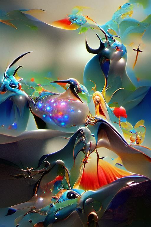 Surreal Fantasy Landscape in Style of Dalí and Bosch