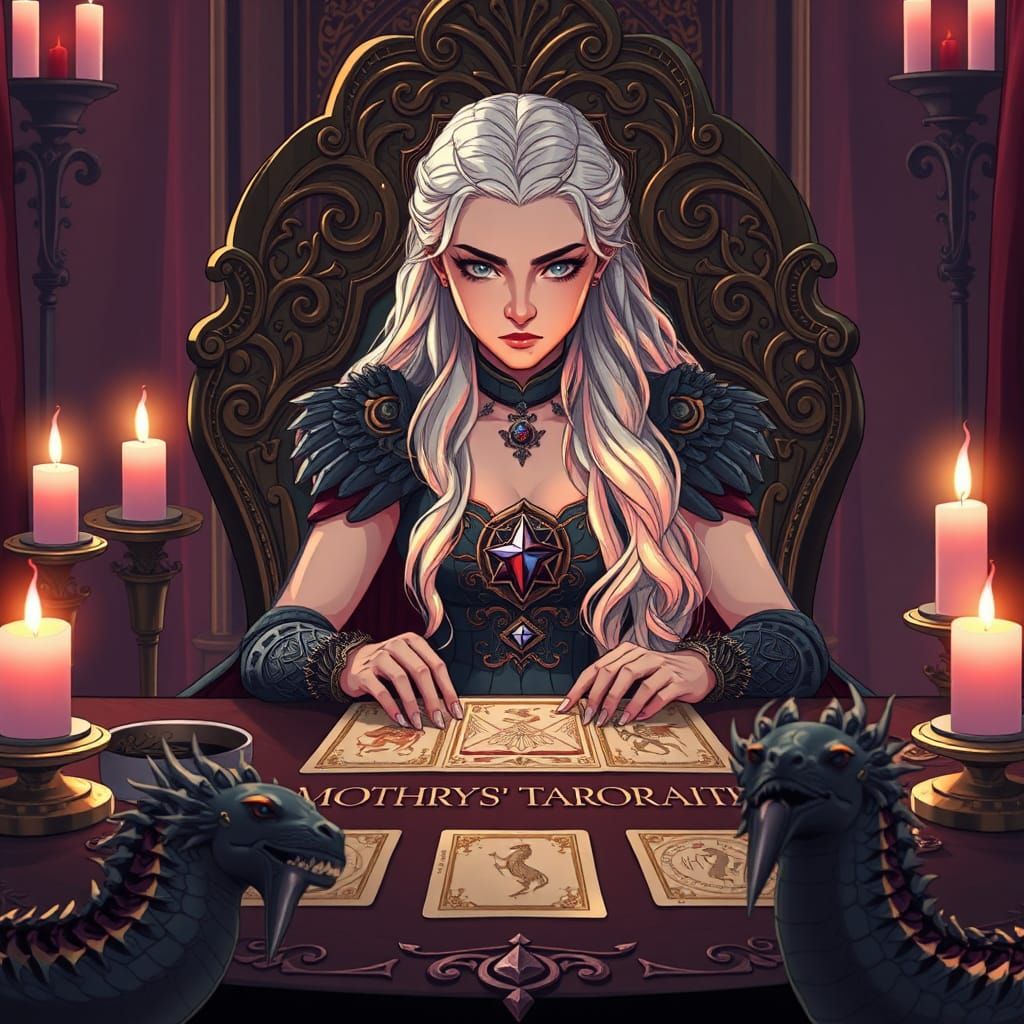 Daenerys Targaryen Reads Tarot in Manga Style