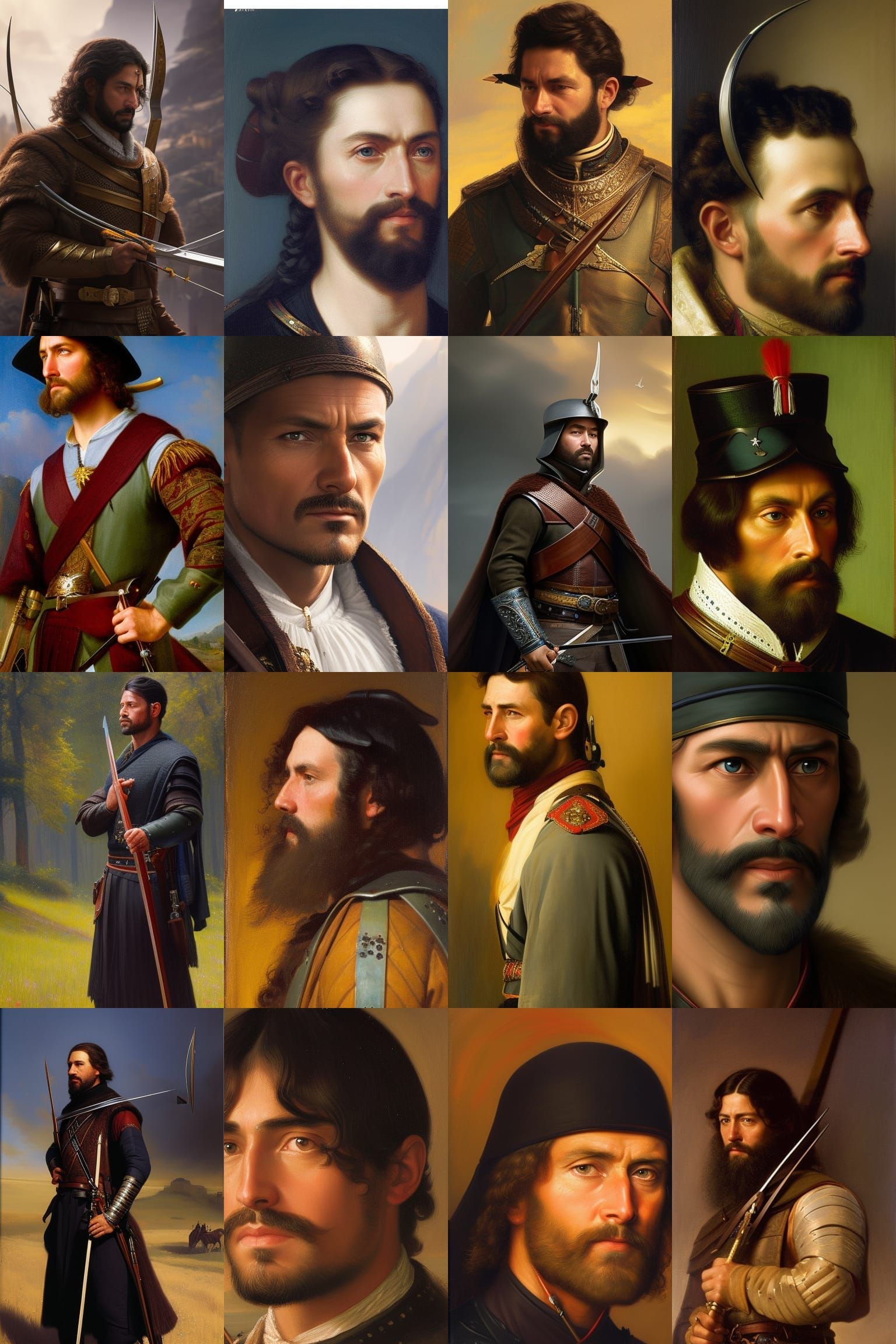 Medieval Archer Portrait in Hyperdetailed Digital Art