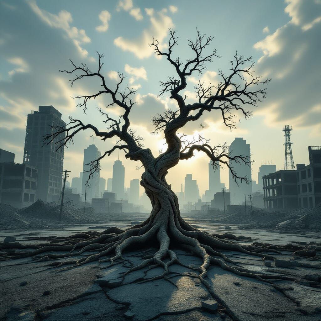Resilient Tree Survives Urban Apocalypse in Hyperrealistic S...