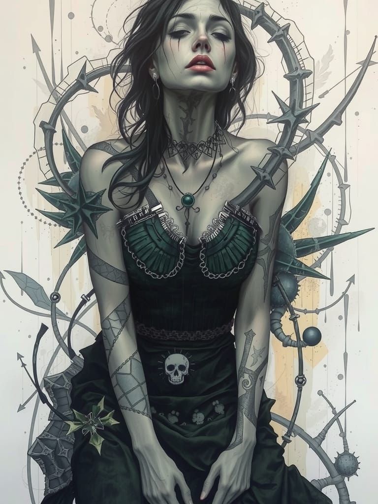 Surreal Abstract Motifs in Charcoal and Ink