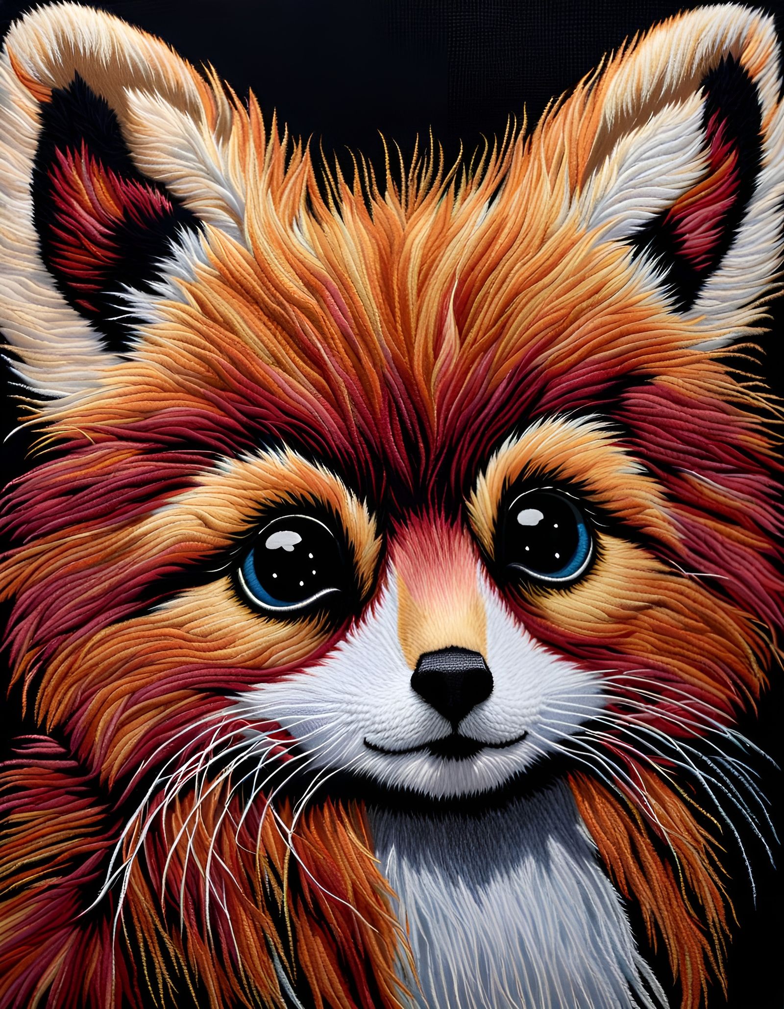 Detailed Embroidery Tapestry with Fur Kerfluffles