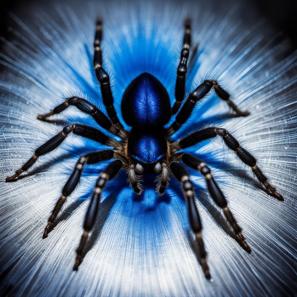 Neon Cyborg Creature in Volcanic Landscape