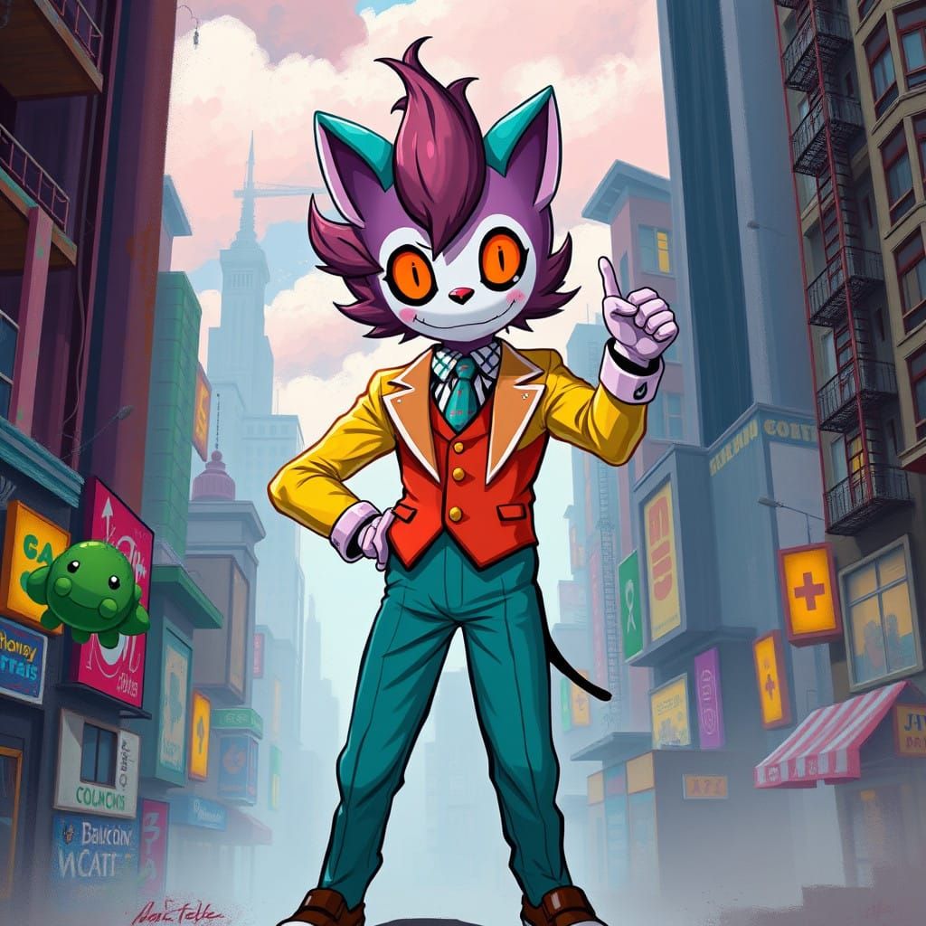 Gyatt Yapper Hero in Vibrant Fantasy City