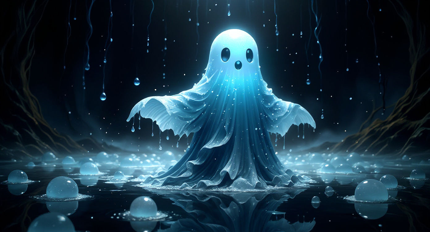 Ethereal Water Ghost in Vibrant Digital Painting