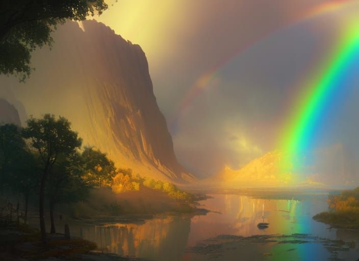 Rainbow on Rainy Day: Fantasy Concept Art