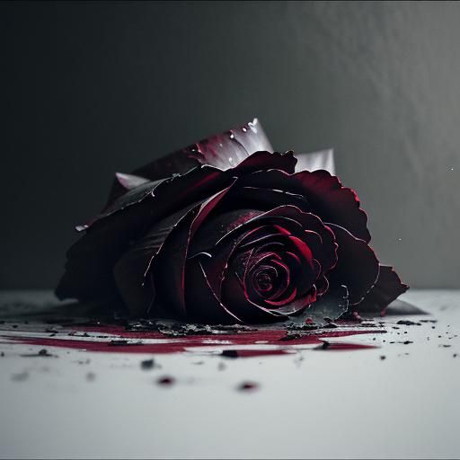 Dramatic Shattered Rose in Cinematic Style
