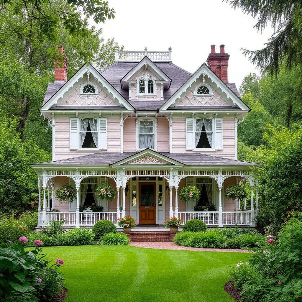 Quaint Victorian House in Lush Garden Setting