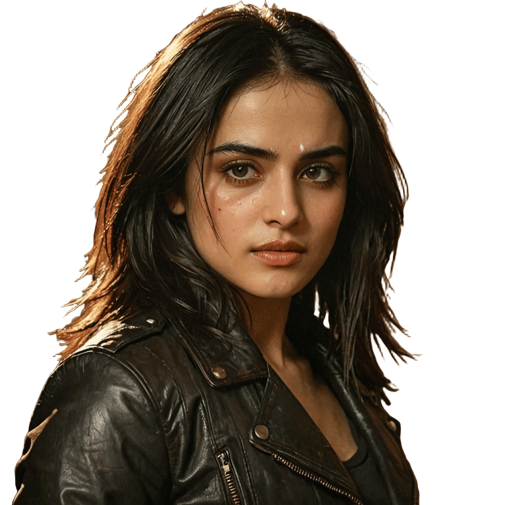 Glamorous Woman with Scars in Oil Painting Style