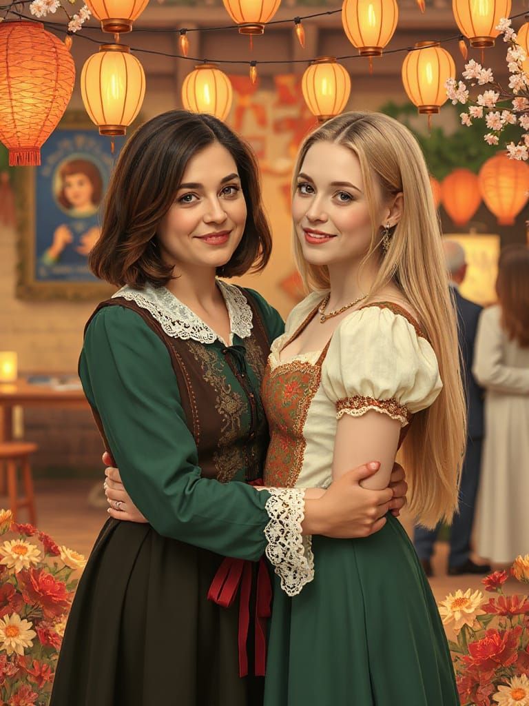 Women in Folkedragter at Sankthansaften Festival