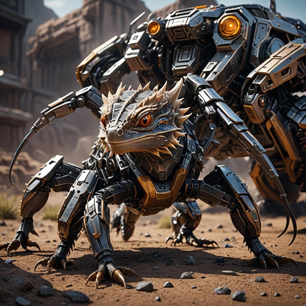 Futuristic Sci-Fi Dragon-Scorpion Hybrid Creature