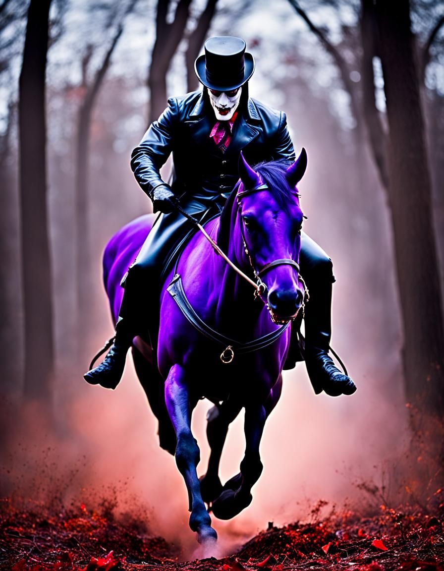 Headless Horseman Splattering Blood: Professional Photograph...