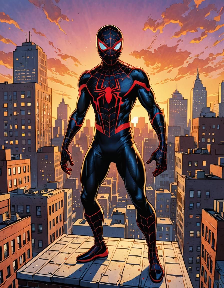 Miles Morales as Spider-Man: Comic Book Illustration