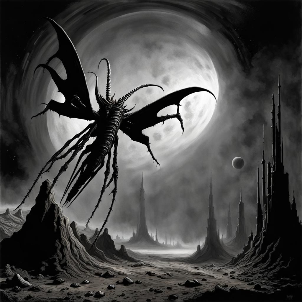 Mi-go of Yuggoth in Deep Space, Dark Fantasy