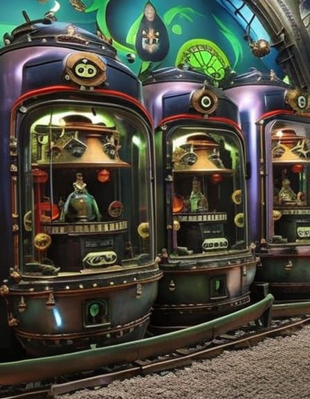 Steampunk Space Frog Exhibit in Alien Zoo