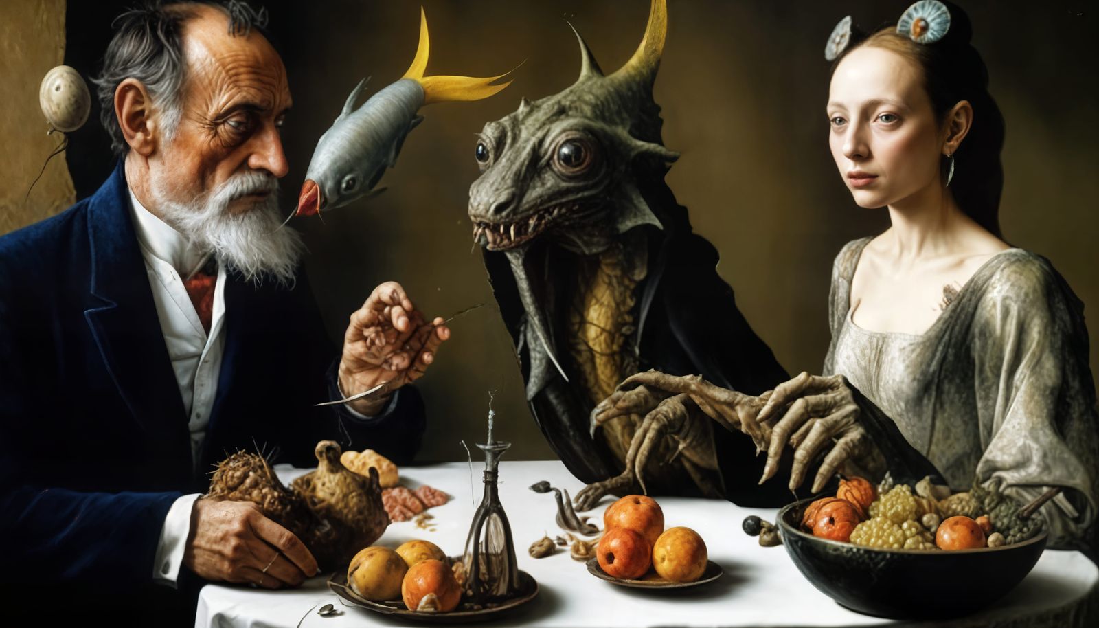 "Experiments going well, My Dear?" -> 'Super! I can go back and forth with ease now - see?!'