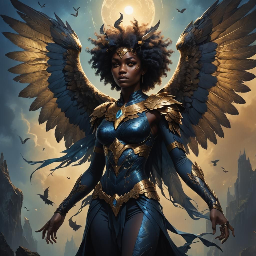 Ethereal Harpy in a Surreal Digital Painting