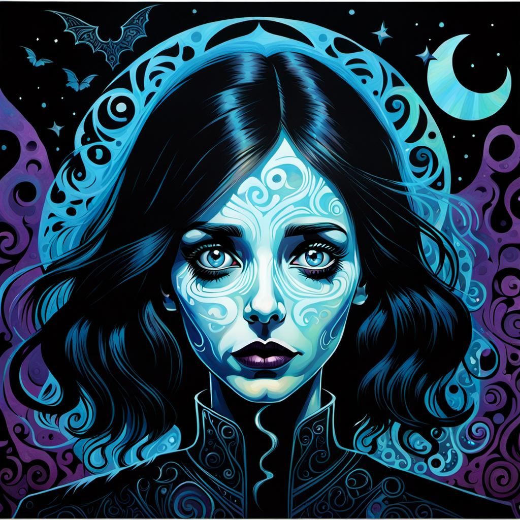 ""A WOMAN IN THE SHADOWS OF THE NIGHT" comix vorticism holog...