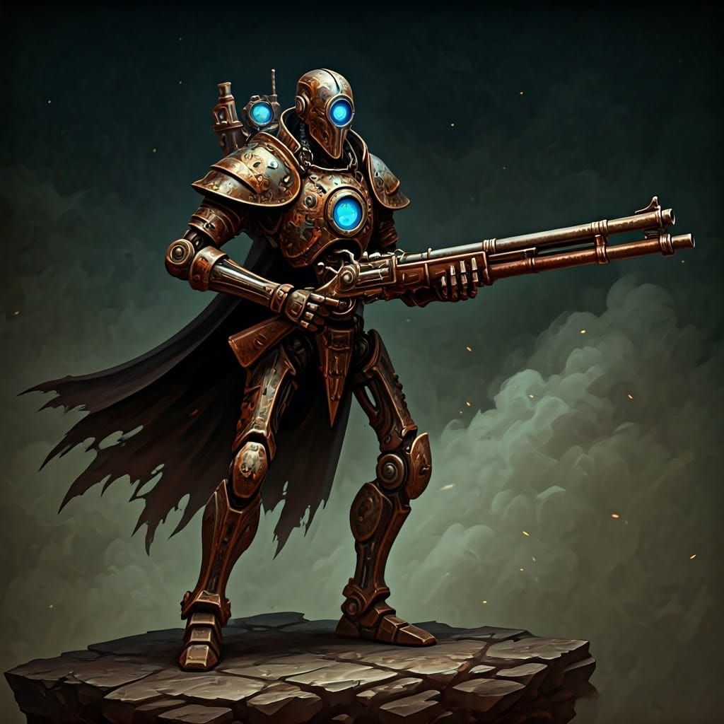 Rusted Steampunk Automaton in High Fantasy