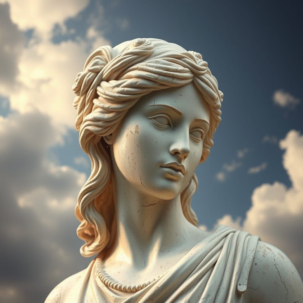 Dreamlike Goddess Statue in Ethereal Beauty