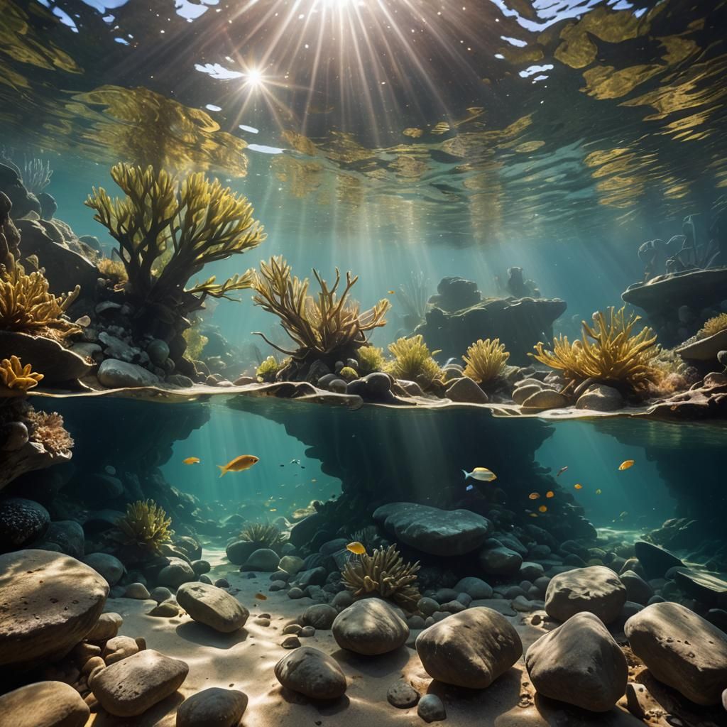 Underwater Sunlight Creates Shimmering Landscape