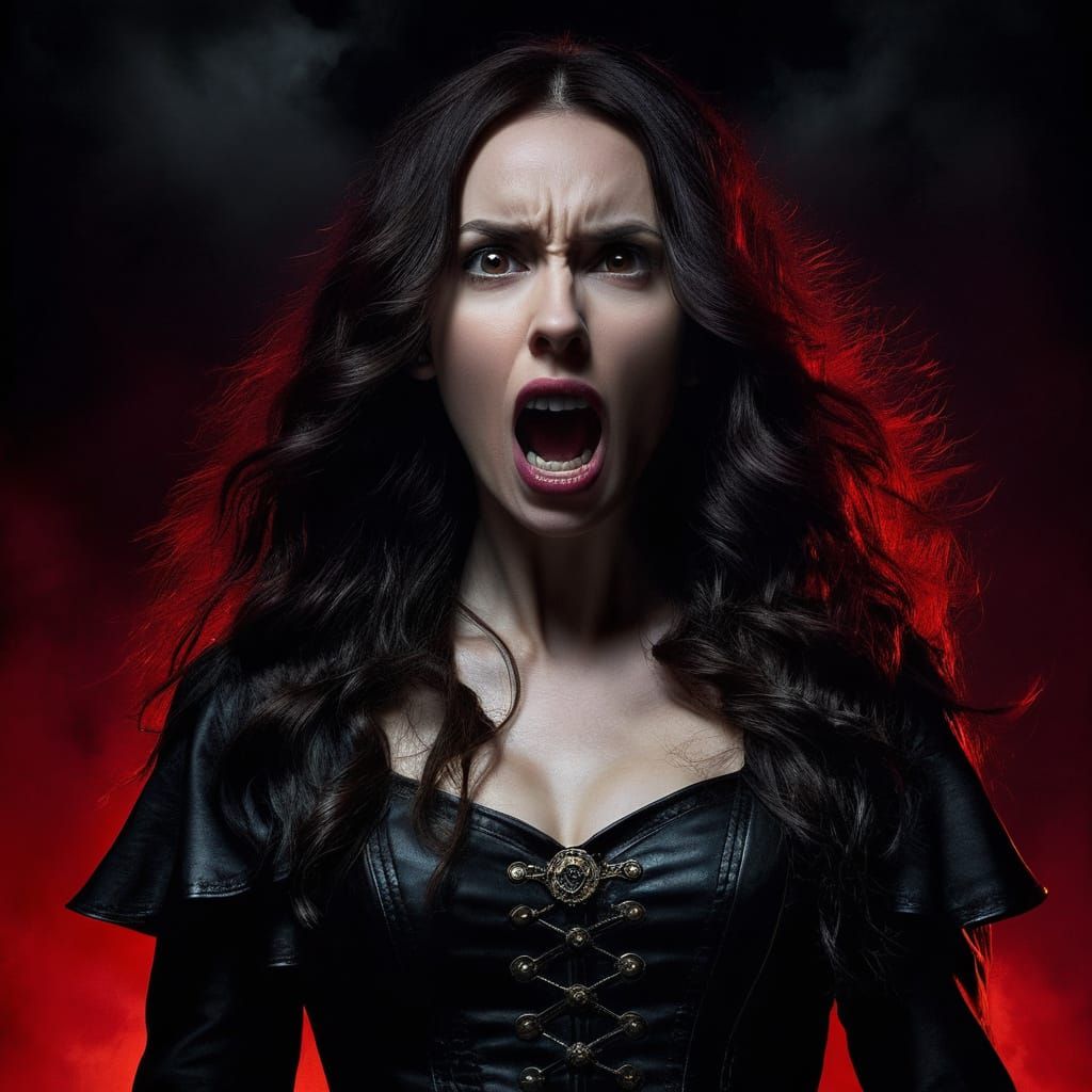 Fierce Fury in Dark Red and Grey