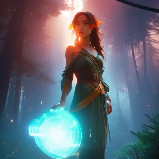 Water Nymph Portrait in Digital Art Style