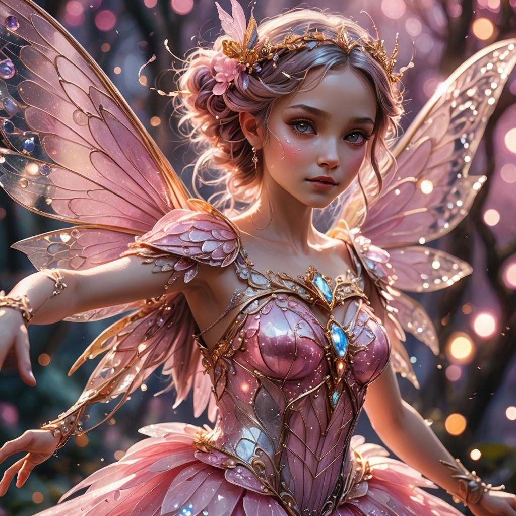 Pink Fairy with Superpowers in Fantasy Art