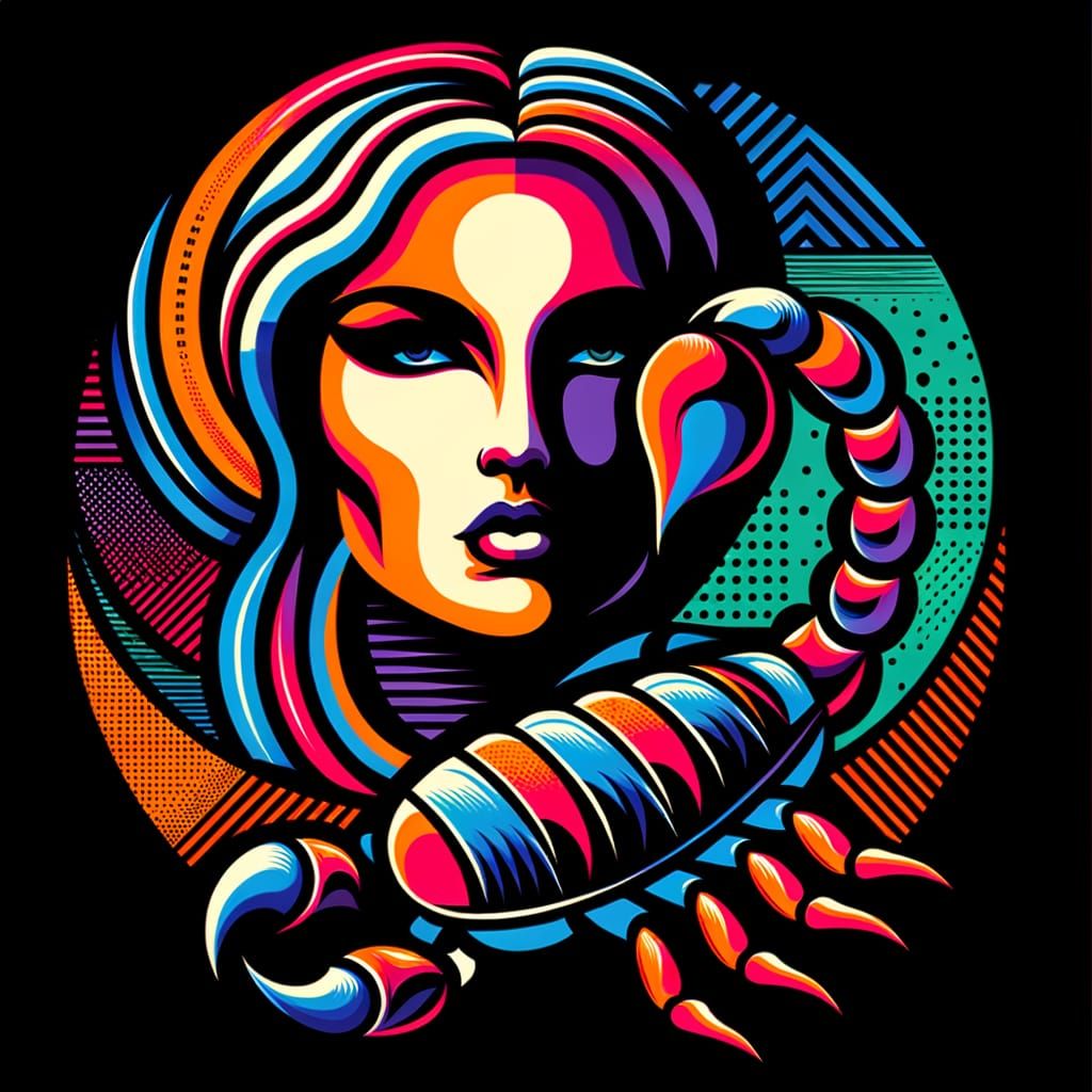 Mysterious Pop Art Woman Embodies Scorpio