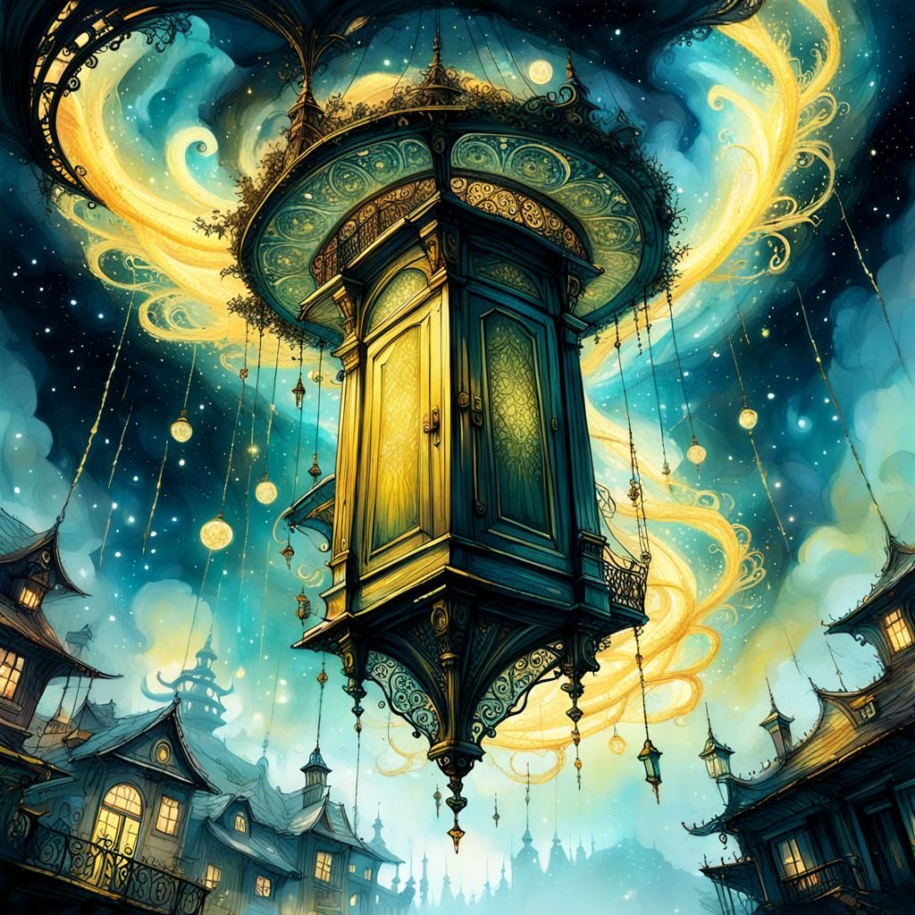 Upside Down Wardrobe in Ethereal Nebula