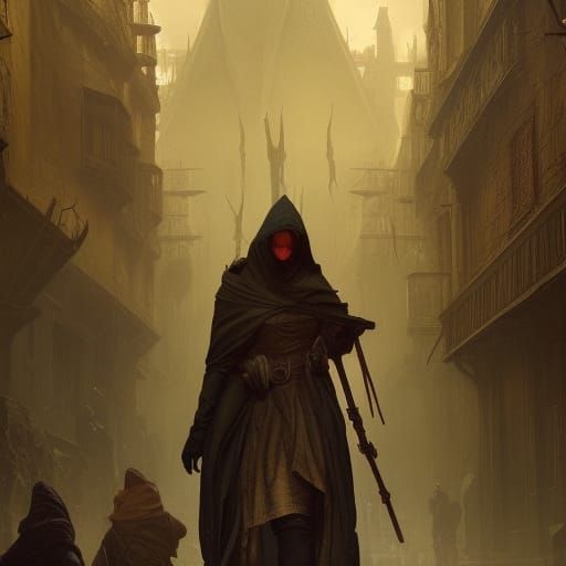 Hooded Thief in Dark Fantasy Style