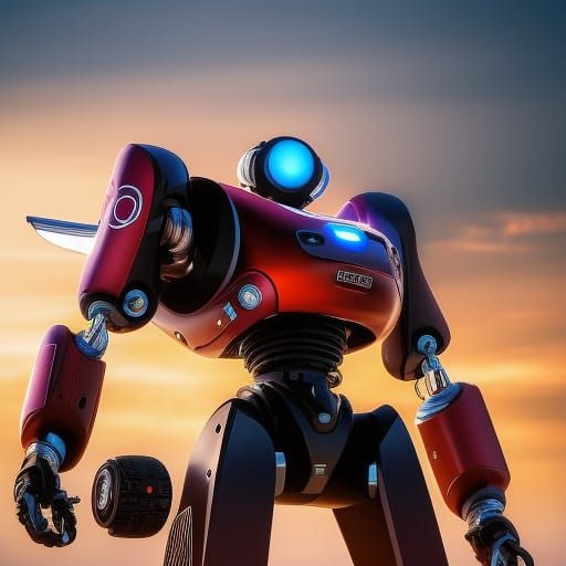 Classical Robot in Anime Digital Illustration Style